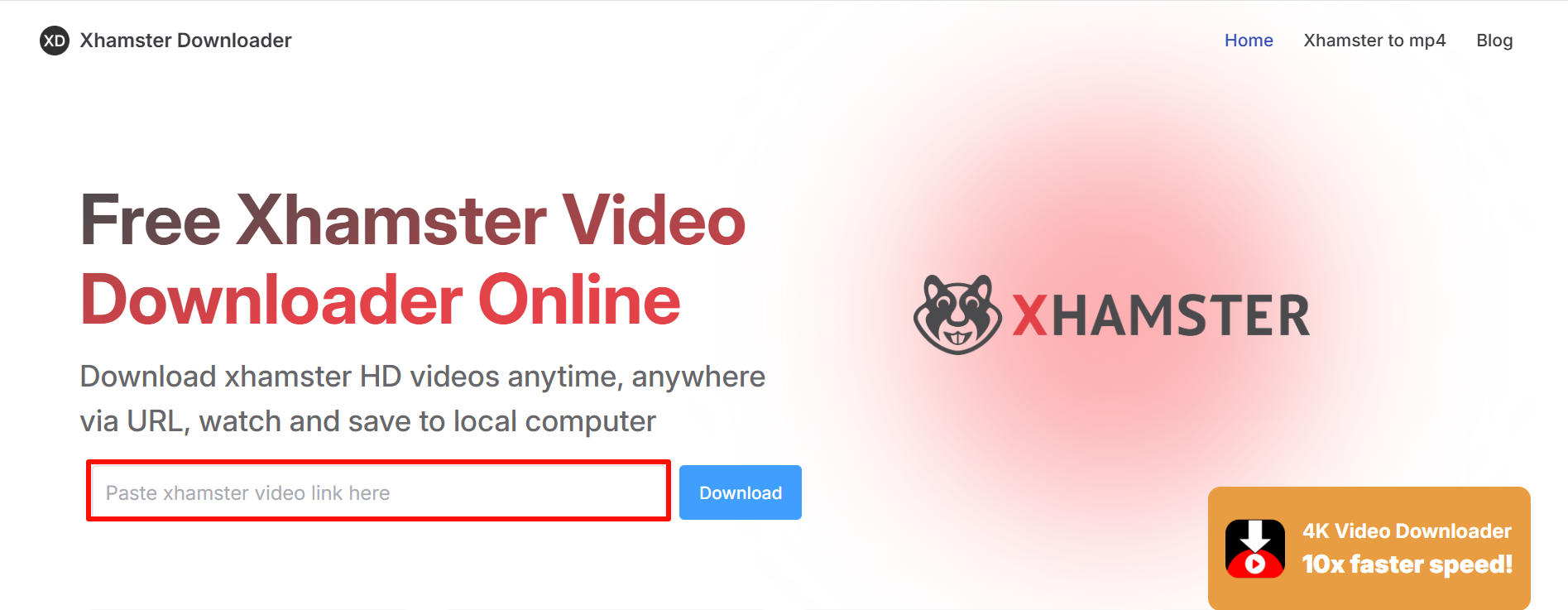 Step 2: Paste it into the Xhamster Downloader tool
